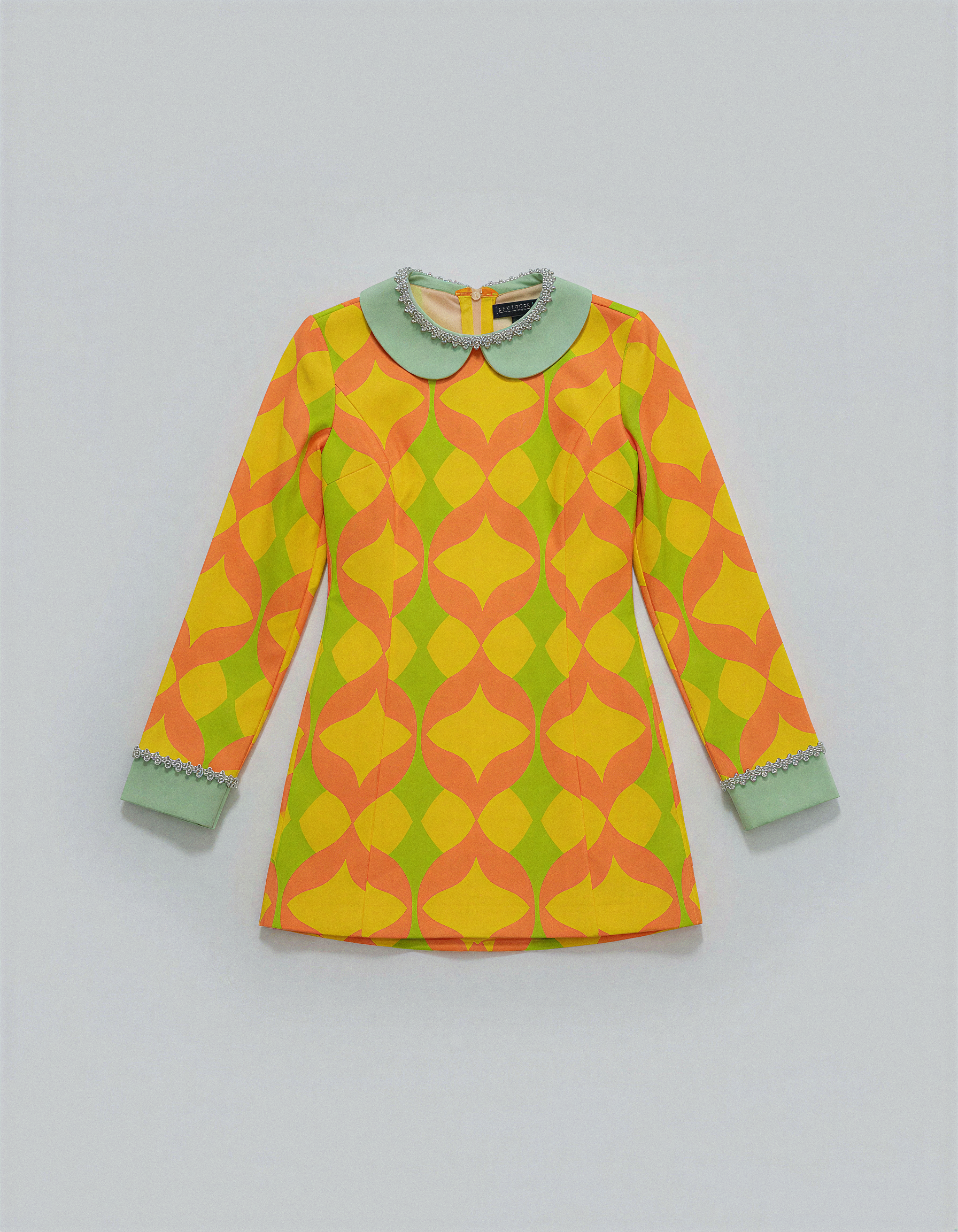 Yellow Pattern Mini Dress