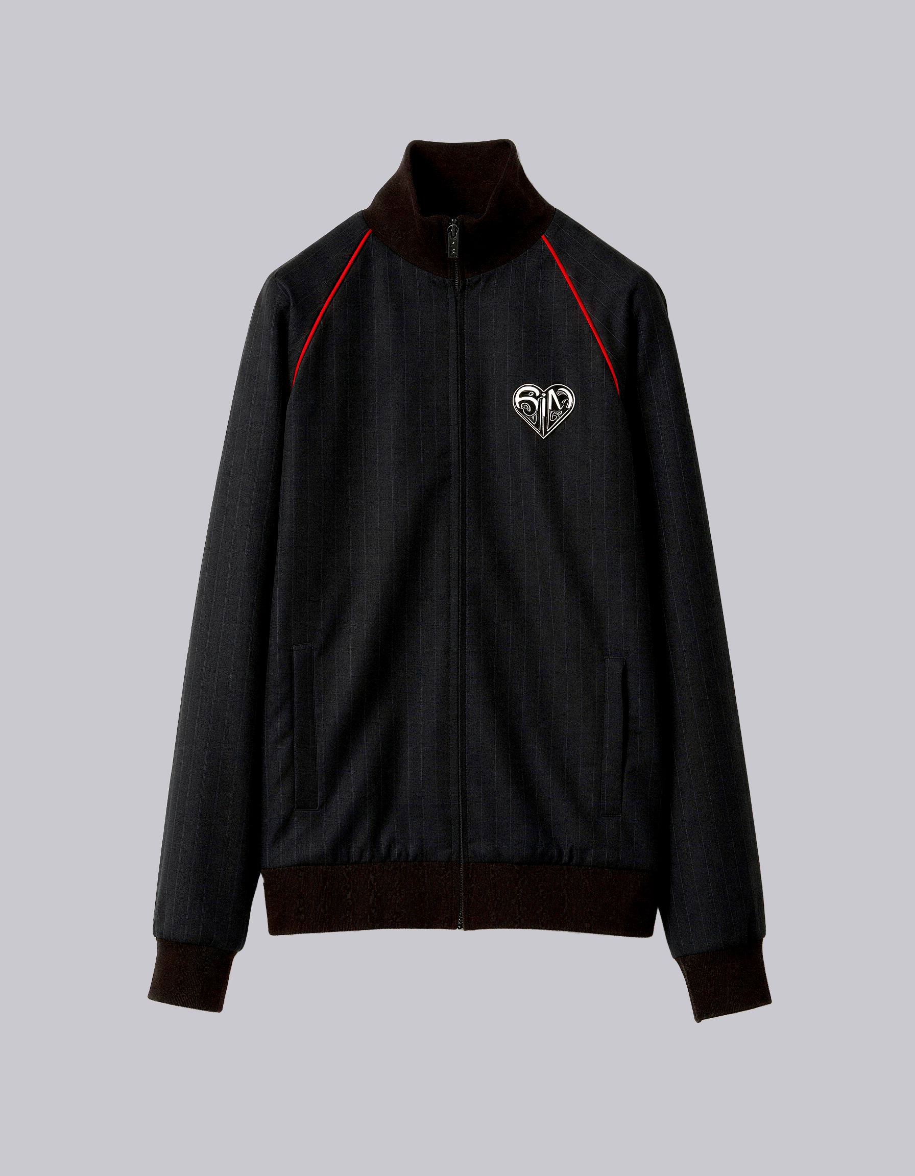 Pinstripe Jacket With Graphic Artwork