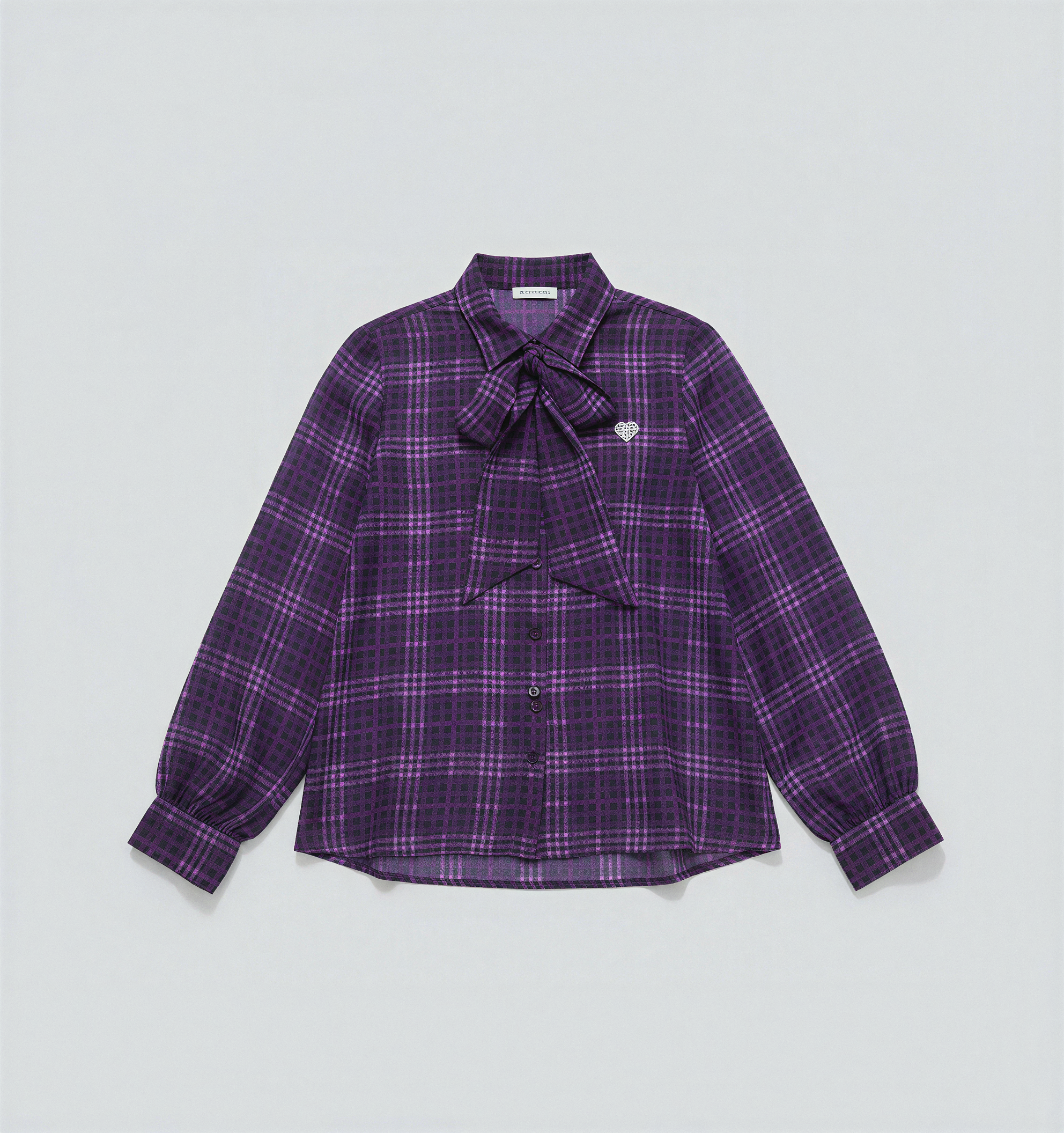 Purple Checked Blouse