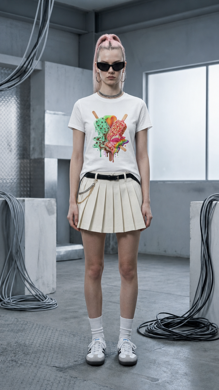 Summer Melt Fitted Graphic Tee White