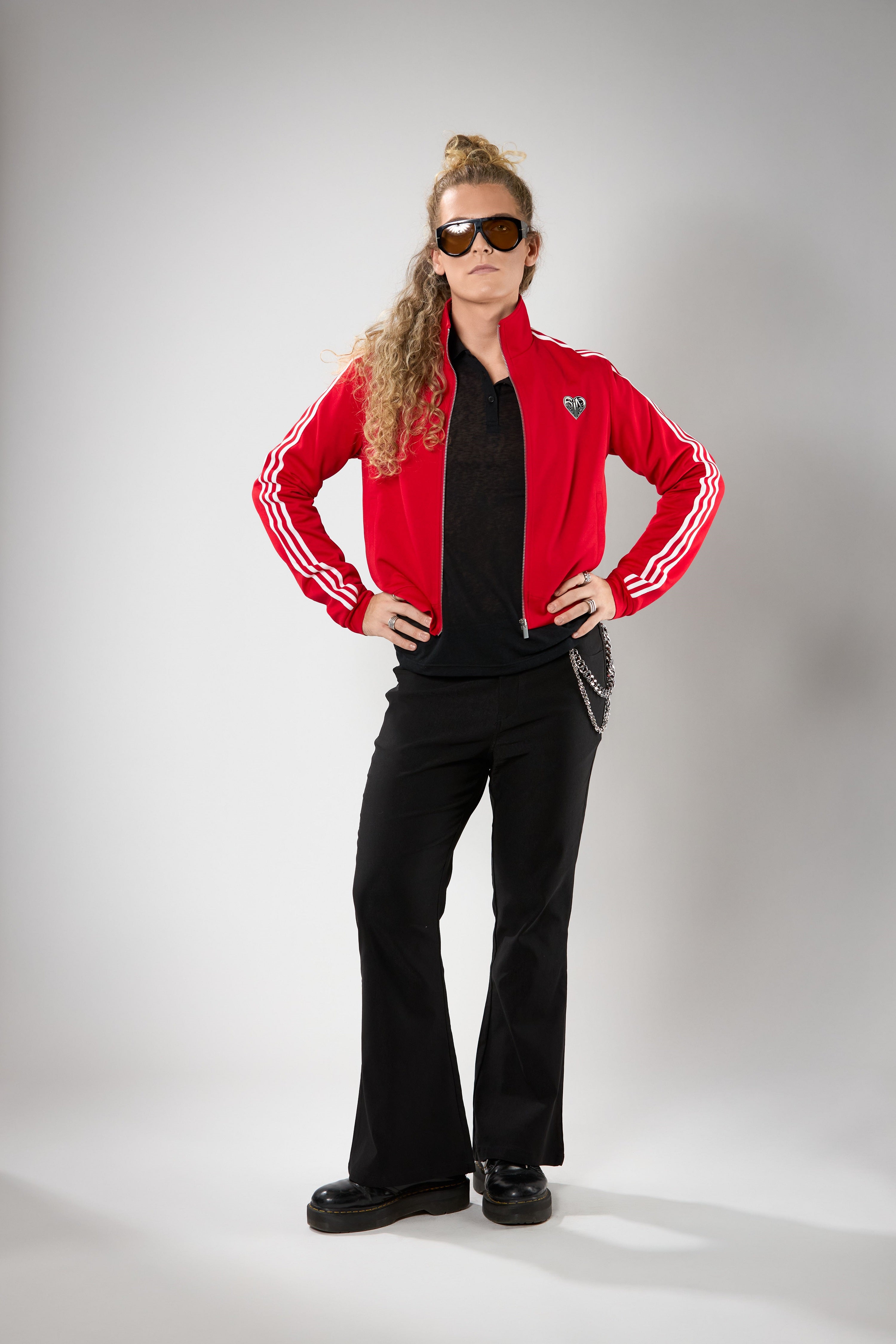 Red Graphic Jersey Jacket