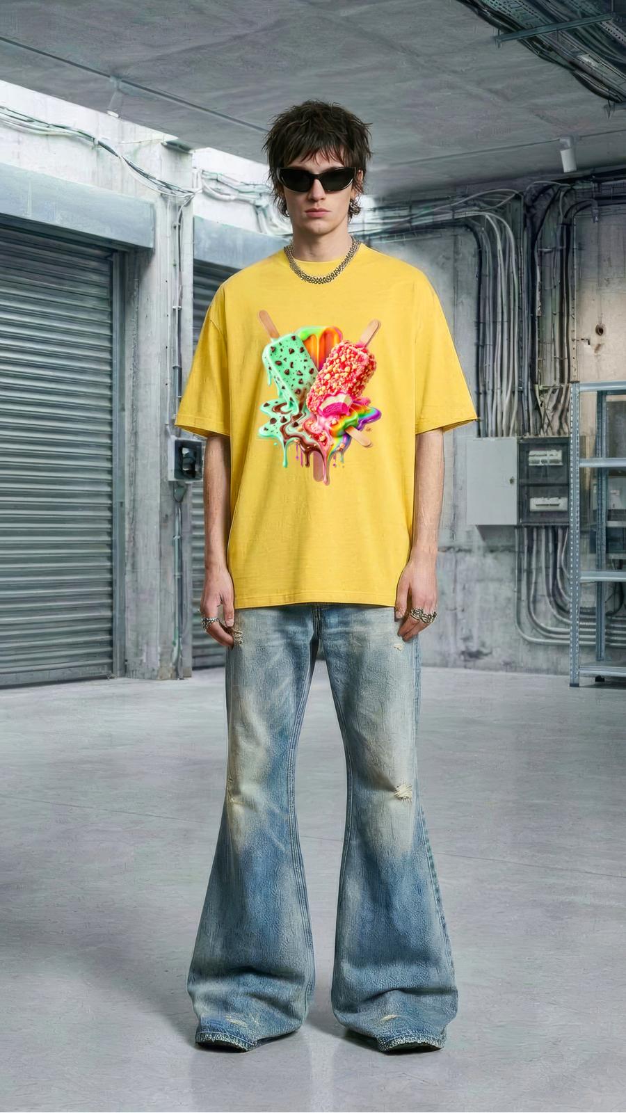 Unisex Summer Melt Graphic Tee Yellow