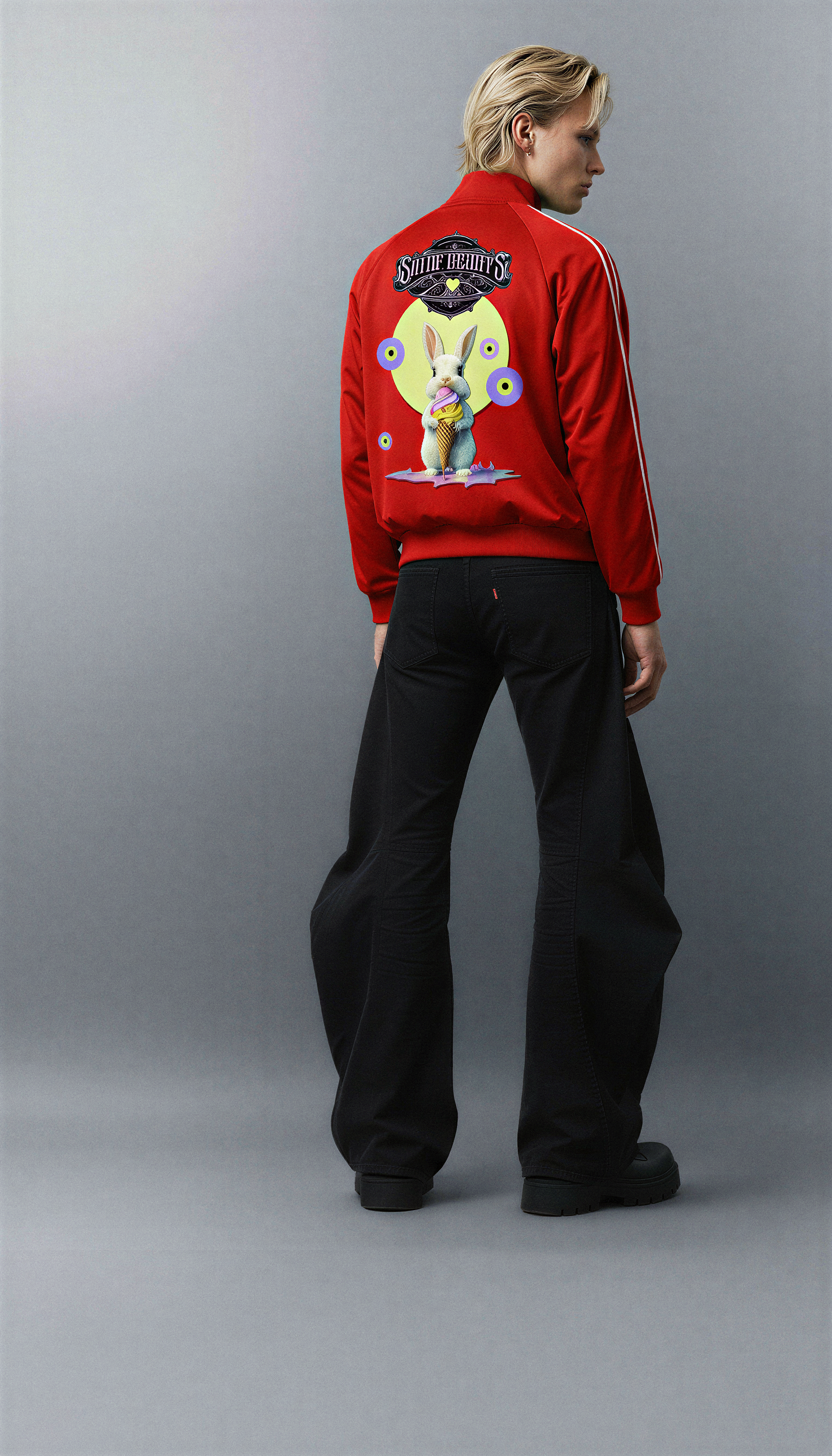 Red Graphic Jersey Jacket