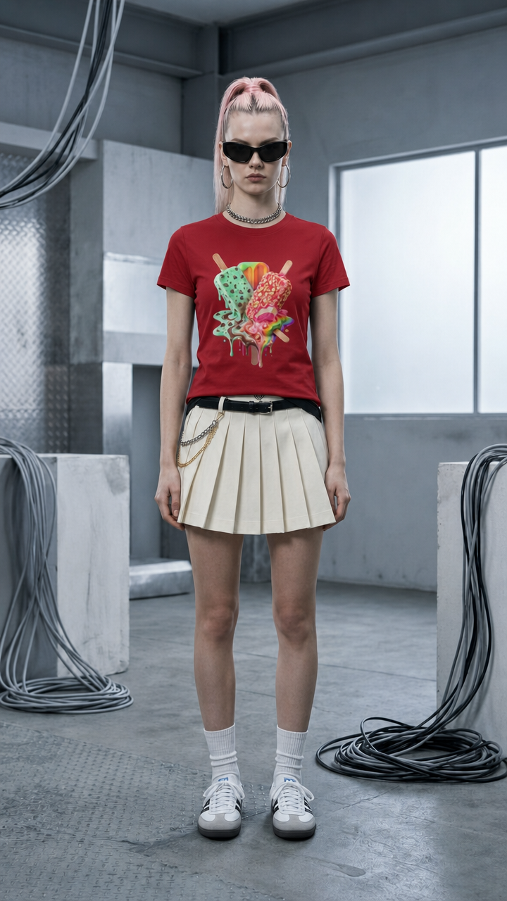 Summer Melt Fitted Graphic Tee Chili Red