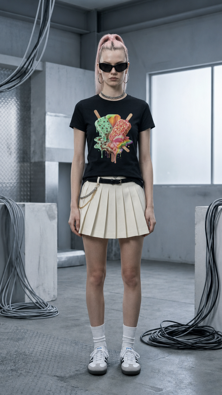 Summer Melt Fitted Graphic Tee Black