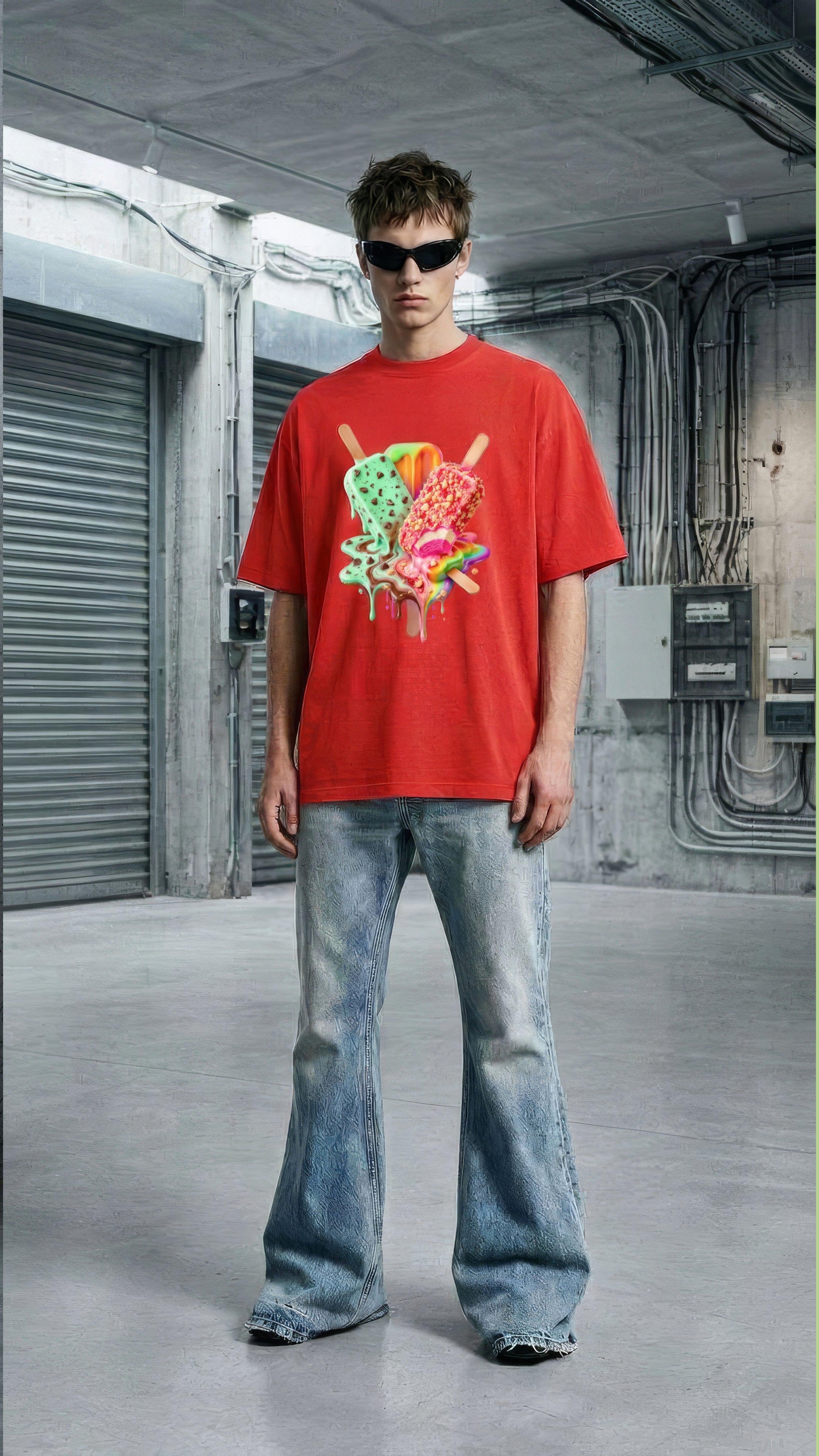 Unisex Summer Melt Graphic Tee Red