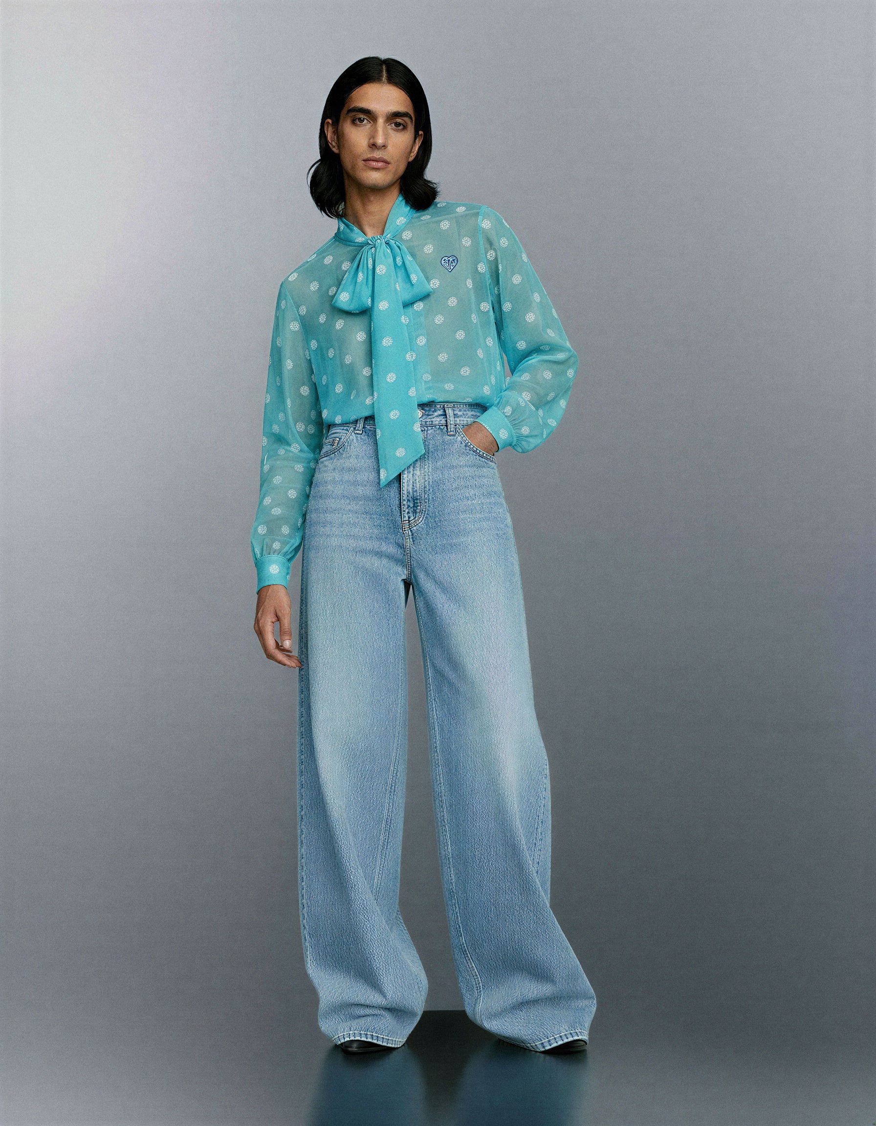 トップス Sheer Polka Dot Ribbon Blouse Sheer Polka Dot Blouse